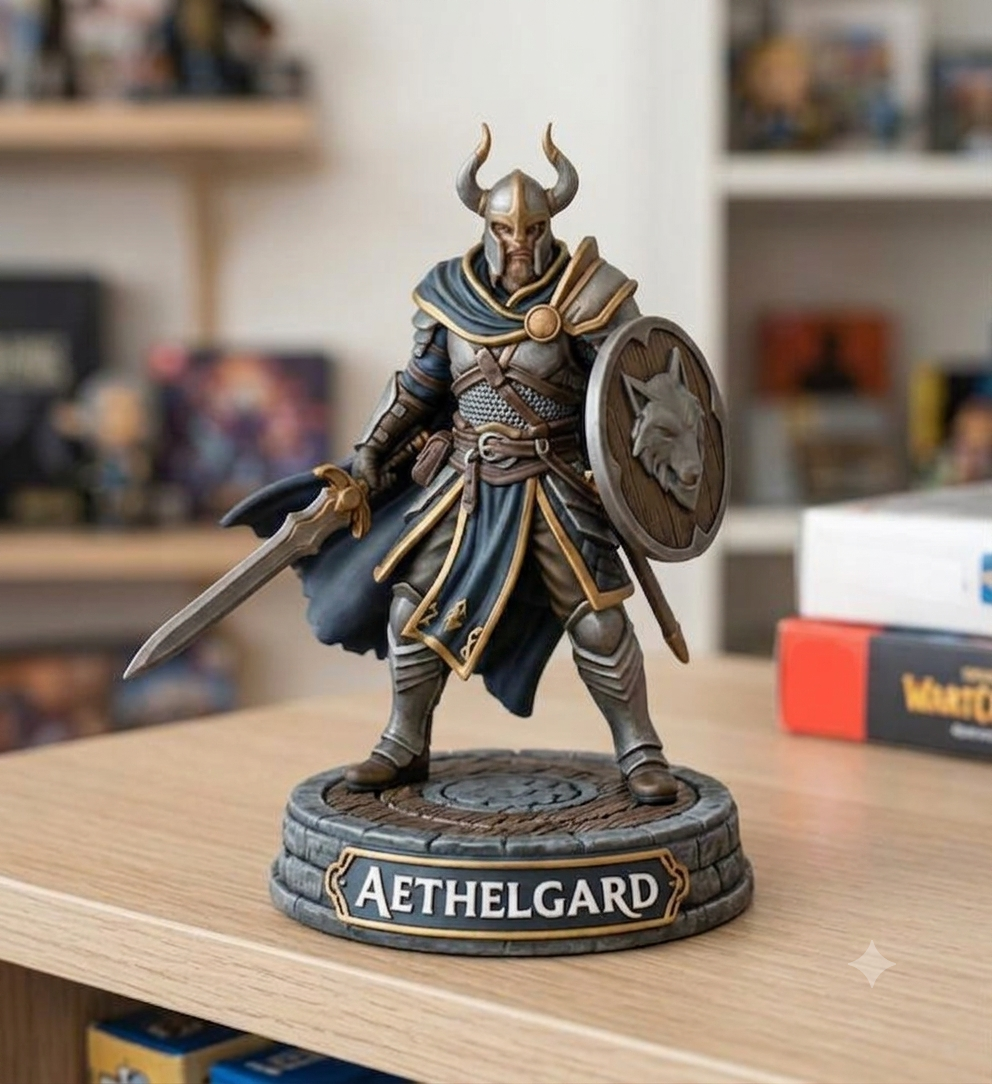 The Relic statue, an SLA-printed resin figure with a USB-C flash memory base